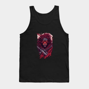 evil ninja lion face Tank Top